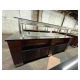 APPRX 8FTX43INX34IN WALNUT WOOD BLACK GRANITE TOP