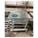 APPRX 35IN X 25.5IN X 34.5IN S.S PAN SHELF TABLE