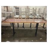 96 X 30 SOLID WOOD BAR HEIGHT DINING TABLE W/ CAST