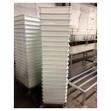 1 LOT STACK OF (22) WHITE PLASTIC DOUGH PROOFING C