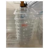1 LOT (8) 1/6QT ACRYLIC FOOD PREP CONTAINERS WITH