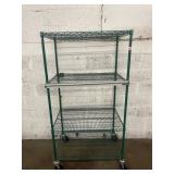 35 X 25 X 67 1/2 GREEN COATED ROLLING METRO RACK