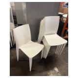1 LOT: (5) WHITE STACKING DINING CHAIRS