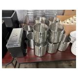 1 LOT (12) S.S UTENSIL HOLDERS AND STRAW DISPENSER