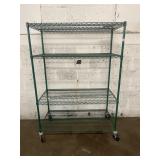 47 X 24 X 67 1/2 GREEN COATED ROLLING METRO RACK