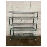 59 X 24 X 67 GREEN COATED ROLLING METRO RACK