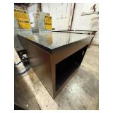 APPRX 36IN X 38IN X 33IN BLACK GRANITE AND WALNUT