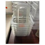 1 LOT (7) 1/9QT ACRYLIC FOOD PREP CONTAINERS WITH