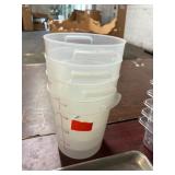 1 LOT (4) 4QT ROUND FOOD PREP CONTAINERS *NO LIDS*
