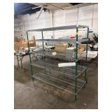 APPRX 60IN X 24IN X 62IN 5 TIER GREEN COATED RACK