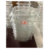 1 LOT (8) 1/6QT ACYRLIC FOOD PREP CONTAINERS *NO L