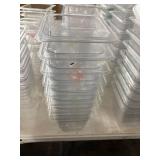 1 LOT (8) 1/6QT ACYRLIC FOOD PREP CONTAINERS *NO L