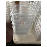 1 LOT (6) 1/6QT ACYRLIC FOOD PREP CONTAINERS *NO L