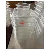 1 LOT (8) 1/6QT ACYRLIC FOOD PREP CONTAINERS *NO L