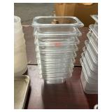 1 LOT (9) 1/9QT ACYRLIC FOOD PREP CONTAINERS *NO L