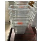 1 LOT (6) 1/9QT ACYRLIC FOOD PREP CONTAINERS *NO L
