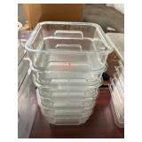 1 LOT (6) 2QT ACRYLIC FOOD PREP CONTAINERS *NO LID