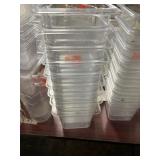 1 LOT (9) 1/6 QT ACYRLIC FOOD PREP CONTAINERS *NO