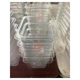 1 LOT (5) 1/6QT ACRYLIC FOOD PREP CONTAINERS *NO L