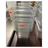1 LOT (6) 1/9QT ACYRLIC FOOD PREP CONTAINERS *NO L