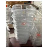 1 LOT (9) 1/6QT ACYRLIC FOOD PREP CONTAINERS *NO L