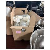 1 LOT BOX OF SAUCE BOTTLES WITH LIDS