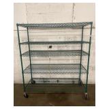 60 X 24 X 67 1/2 GREEN COATED ROLLING METRO RACK