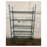 47 X 18 X 80 GREEN COATED ROLLING METRO RACK