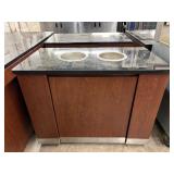 APPRX 43INX24INX33IN BLACK GRANITE WALNUT SOUP STA