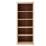 4-SHELF UNFINISHED NATURAL PINE WOOD STANDARD BOOK