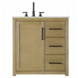 ALINE LINEN OAK BATHROOM VANITY CABINET