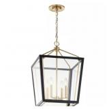 $555 DELVIN 24 IN. 4-LIGHT CHAMPAGNE BRONZE AND BL