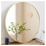 GOLD 20 IN. W X 20 IN. H ROUND WALL MIRROR BATHROO
