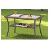 GYMOJOY RAINF BROWN WICKER PATIO COFFEE TABLE