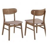 $156 DORTCH WALNUT AND BROWN DINING SIDE CHAIR (SE