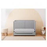 $233 MELROSE PEBBLE GRAY 5-IN-1 CONVERTIBLE CRIB W