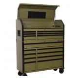 $858 HEAVY DUTY 52 IN. W 15-DRAWER MATTE ARMY GREE