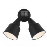2 HEAD BLACK MOTION ACTIVIATED OUTDOOR FLOOD LIGHT