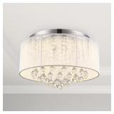 $129 15 IN. INTEGRATED LED CHROME AND CRYSTAL FLUS