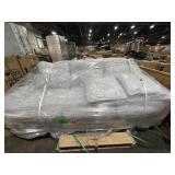 3 SEAT LIGHT GREY COUCH WITH (2) LIGHT GREY THROW