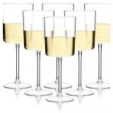 CIAELL 12 PACK CLEAR PLASTIC WINE GLASSES - 10 OZ