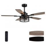 $123 52 INCH CEILING FANS WITH LIGHTS AND REMOTE C