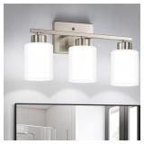 FONMYIM BRUSHED NICKEL BATHROOM LIGHT FIXTURES, 3-