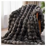 ANYSAY FAUX FUR THROW BLANKET, 1000GSM FLUFFY SOFT