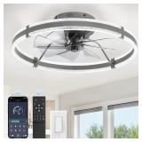 LEDIARY CEILING FANS WITH LIGHTS AND REMOTE, 24
