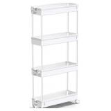 SPACEKEEPER SLIM ROLLING STORAGE CART 4 TIER BATHR