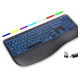 LARGE PRINT BACKLIT WIRELESS KEYBOARD   ERGONOMIC