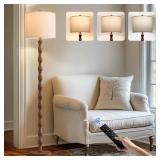 BOBOMOMO 62" RUSTIC FARMHOUSE FLOOR LAMP WITH REMO