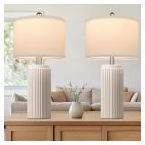 TOBUSA 23.5  MODERN CERAMIC TABLE LAMPS SET OF 2 F