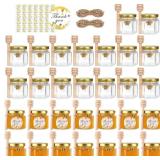 BIGIVACA 2 OZ HEXAGON MINI GLASS HONEY JARS WITH W